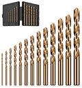 13Pcs(1/16"-1/4") Cobalt Drill Bit Set M35 HSS Jobber Length - size: 13pcs, 1/16"-1/4"