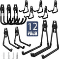 KOFANI Garage Hooks Heavy Duty 12 Pack Anti-Slip Wall Storage Hooks - color: Black, size: 12 Pack