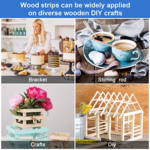 444Pcs Balsa Wood Sticks Variety Sizes Wood Strips Square Wooden Dowels Rod - color: 1/8in+3/16in+1/4in 444pcs