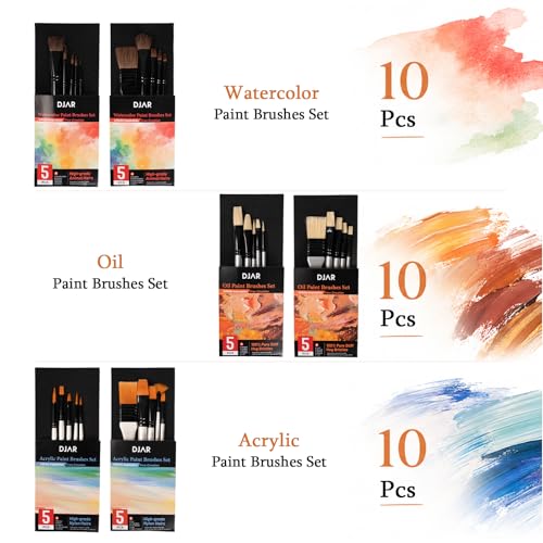 DJAR 169-Piece Wooden French Easel Art Painting Kit for Adults