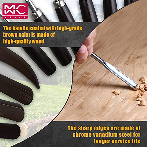 Woodworking 11 PC Carving Chisel Set with Wooden Storage Case - Gouges, Chisels and knifes for Hobbyists and Professional Wood Carving Tool - size: 11 Piece Carving Chisel