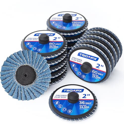 20 PCS Flap Discs Set, 2" Zirconia Roll Lock Die Grinder Sanding Disc Sandpaper Wheels Grit 36/60/80/120, Flap Wheel for Wood & Metal Sanding - style: 20PCS Flap Discs