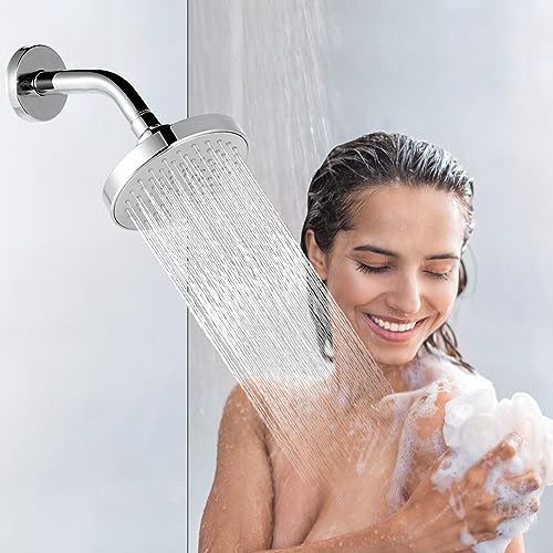 Shower Arm with Flange, 6 Inches Wall Mount Replacement Shower Head Arm For Fixed Shower Head and Handheld Showerhead, Chrome - color: Chrome, style: 6 Inch