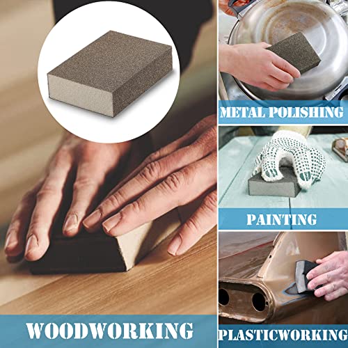 8Pcs 100 Grit Sanding Blocks, Jamiikury Medium Sanding Sponge Washable and Reusable, Wet Dry Sandpaper Sponge for Wood Metal FurniturePaint and Drywall - size: 100 Grits