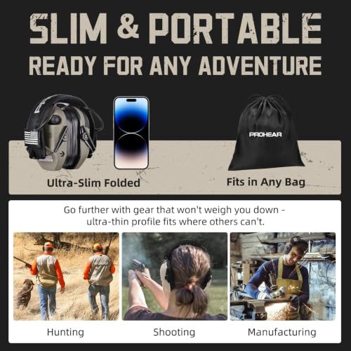 PROHEAR 022 Electronic Ear Protection for Shooting & Hunting - 29dB SNR Noise Reduction, 4 Omnidirectional Microphones - color: Electronic-silicone Ear Pads-fde