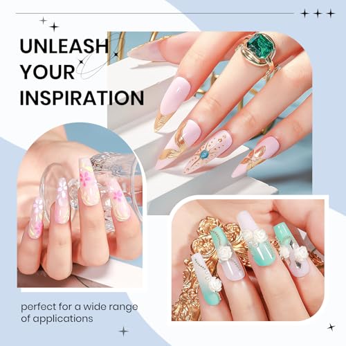 3d Gel Nail Art Set Non Stick Hand Solid Builder Gel No Wipe 3d Gels | 15g 3d Sculpting Gel All-in-1 Kit for Carving Moliding Extension Home DIY Manucure for Women Girls - color: Clear Clear and Clear