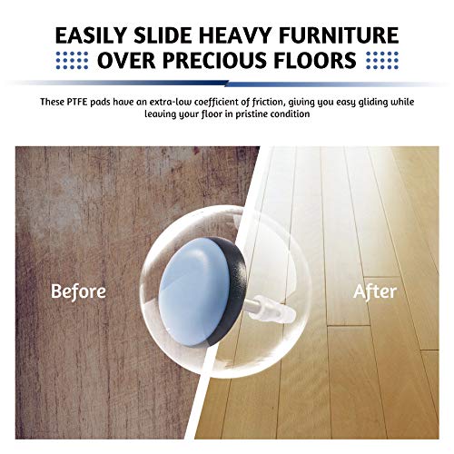 CO-Z 40 Pack Nail on Furniture Sliders, 0.75? Chair Glides, Chair Leg Floor Protectors for Hardwood Floor, Furniture Pads for Dining Chair Cabinet Table Legs, Moving Pads for Wooden Furniture