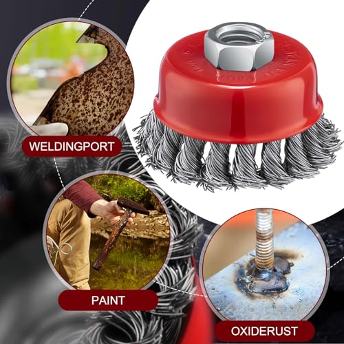 Tandefio 24 Pcs Wire Cup Brush, Angle Grinder, Classic - size: 3 Inch, style: Classic
