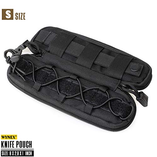 WYNEX Tactical Small Molle Pouch Nylon Knife Sheath for Belt Hunting Gear - color: Black - Small