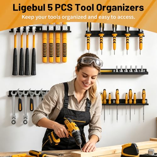 5 Pcs Hand Tool Organizers Wall Mount Heavy Duty for Garage
