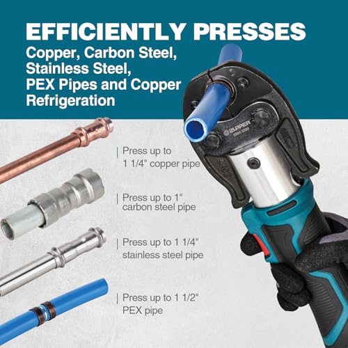 ZUPPER Mini PEX Crimp Tool Kit for 1/2", 3/4", 1" PEX Pipe Copper Rings - style: MP-1930 (kit with 3 PEX Crimp Dies F1807 1/2", 3/4", 1")