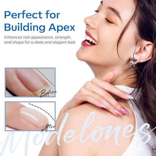 modelones Rubber Gel Base Coat Clear Builder Nail Gel for Weak Nails - color: Rubber Builder Base Coat Clear