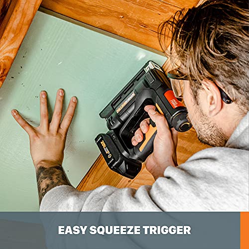 WORX Cordless Crown Stapler, 20V 3/8-Inch 2-in-1 Nail Gun, WX843L.9 - style: 3/8" Crown Stapler Bare Tool