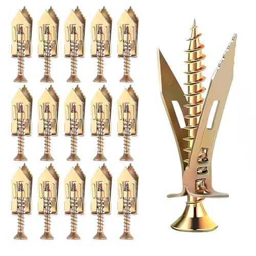 50Pcs Self Drilling Drywall Anchors with Screws Zinc Plated
