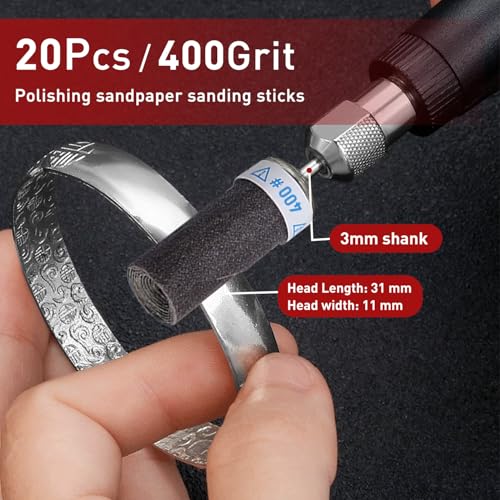 20 Pcs 400 Grit Sanding Drums for Rotary Dremel Tool - style: 400 Grit 20 Pcs