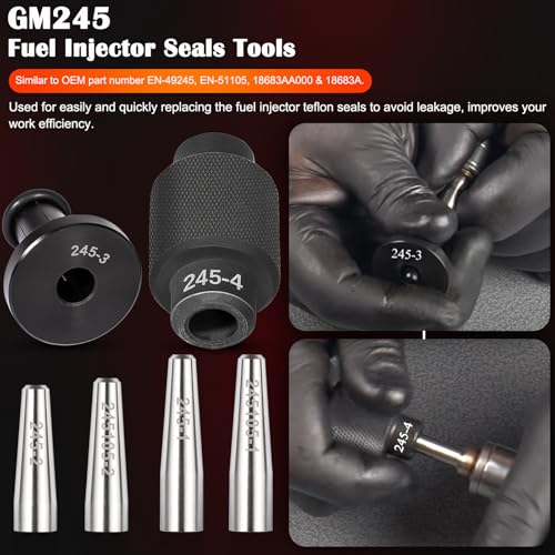 GM245 Fuel Injector Seals Tools Set Perfectly Compatible with GM Subaru Engines, Replaces for #EN-49245, EN-51105 and #18683AA000