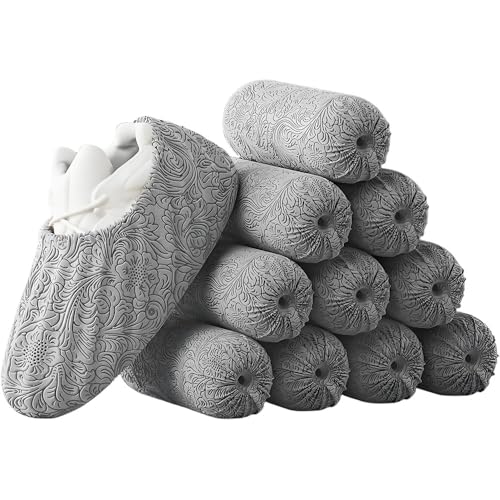 Non Woven Disposable Non Slip Shoe Covers 50Pcs (25 Pairs) (Grey) - color: Grey