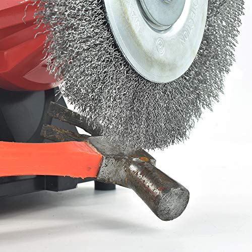 6in Wire Wheel Brush for Bench Grinder, Coarse Crimped Steel Wire 0.012" with 1/2" & 5/8" Arbor for Rust Removal - 2pack - style: 6in 2pcs