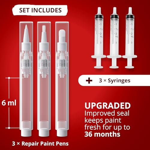 X-Protector Touch Up Paint Pen - 3 Refillable Pens with 3 Types of Brushes - style: Pack of 3, Refillable