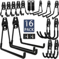KOFANI Steel Garage Storage Hooks-16 Pack Black Heavy Duty Wall Mount Hooks - color: Black, size: 16 Pack