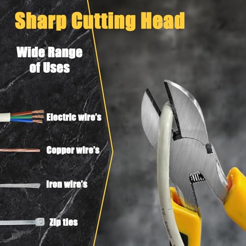 Precision Wire's Cutters Heavy Duty Pliers - Side Cutters, Cutting Pliers, Wire's Cutter Plier, Wire's Snips, Side Cutter Plier, Wire's Cutters for Crafting. (6 inch) - size: 6.5 Inch