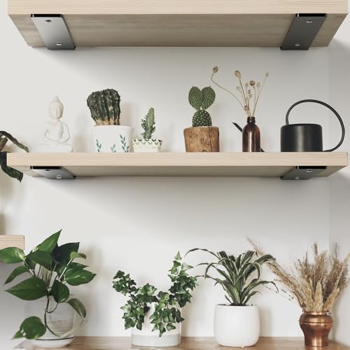 HEART ART Floating Shelf Brackets 10 Inch,Heavy Duty Black 2 Pack - size: 10 Inch, style: 2 Pack