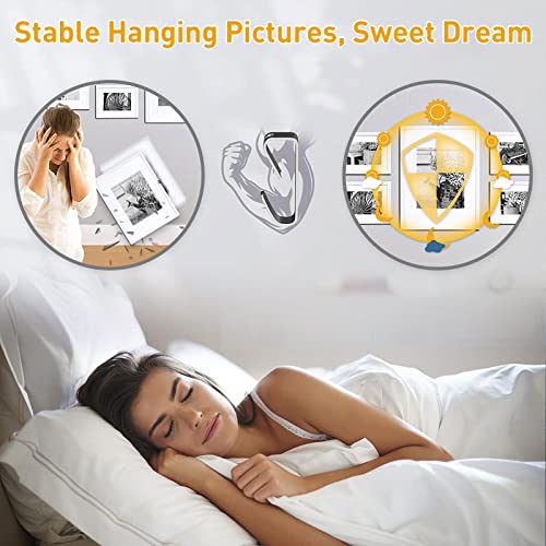 Picture Hanging Hooks, 50 Pcs Heavy Duty 10-50 lbs Picture Hangers Hardware kit with Nails for Picture Frame, Canvas, Mirror Hanging Decoration - size: 10-50LB SLV