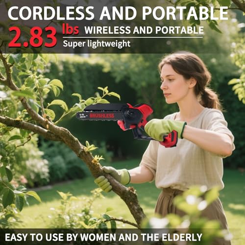 Mini Chainsaw Compatible With Milwaukee Chainsaw M18 Battery,8 Inch & 6 Inch Cordless Pruning Chainsaws,1000W Brushless Powered Mini Chain Saw for Tree Trimming (Not battery)