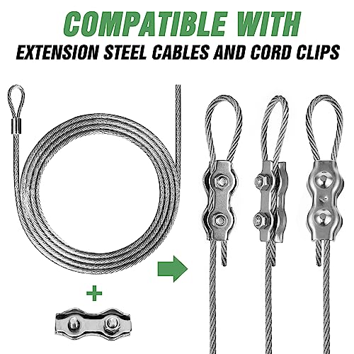 UIRWAY Shade Sail Hardware Kit, 52Pcs Stainless Steel Hardware Kit for Rectangle Triangle Canopy, Heavy Duty Anti-Rust Hardware Kit Set for Outdoor Garden Patio(6Inch +304 Stainless Steel Wire Rope) - size: 52 pcs - Wire Rope