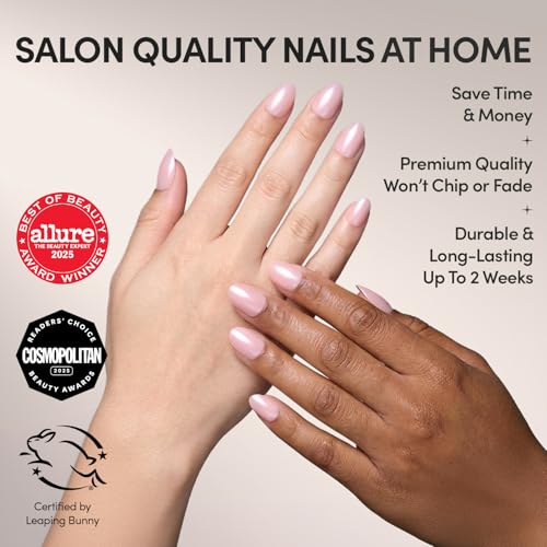 Glamnetic Press On Nails - Short Oval, Glazed Fake Nails 30 Pc Full Kit - color: 2G - Pinch Me