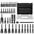 Saker Magnetic Nut Driver Set: 38pcs Impact Driver Socket Adapters with Bit Extension,Wing Nut Driver,Spark Plug Socket,Universal Hex Adapter - 4pcs Stainless Steel Kit - size: 38PCS