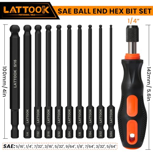 Ball End Hex Bit Set with Quick Release Bit Driver - style: 10PCS Ball Hex Bits+Bit Driver