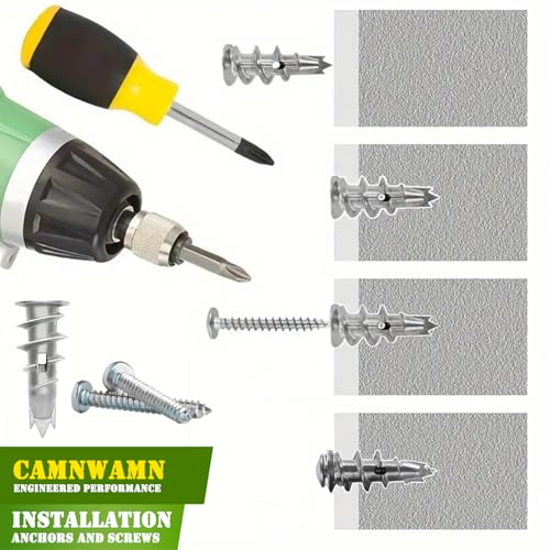 250pcs #8 Metal Self-Drilling Drywall Anchors, (125 Anchors+125 Screws) Hollow Zinc Wall Anchors and Screws Kit, 125pcs Heavy Duty Anchors 125pcs #8 x 1-1/4" Screws