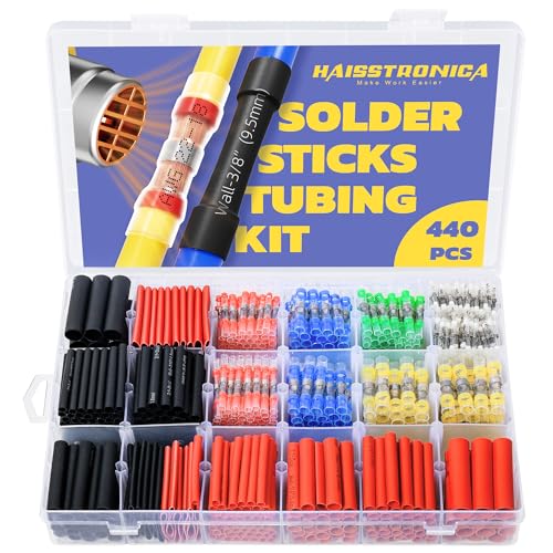 haisstronica 440PCS Solder Seal Connectors Kit with 3:1 Heat Shrink Tubing - size: 440 PCS