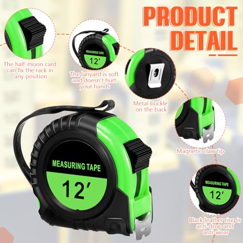 Copkim 50 Pieces 12 Ft Tape Measure Retractable Bulk,Green - color: Green