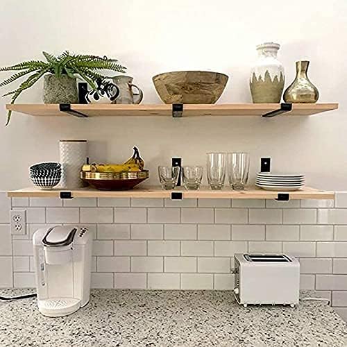 WEKIS Shelf Brackets 12 Inch, Strong Heavy Duty Floating Shelf Brackets Pack of 12, Industrial Metal Iron Matte Black Shelving Brackets 1/5 Inch Thick Brackets for Shelves 12 PCS - size: 12 Inch