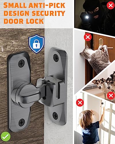 90/180 Degree Barn Door Latch Lock with Spacer, Grey, 4 Pack - color: Grey-4Pcs