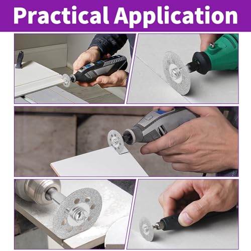 Diamond Grinding Bit Set for Dremel, Rotary Tool Grinding Cutting Wheel 1/8” Shank for Stone Glass Tile Jewelry Engraving Rock Etching Masonry Carving Metal Wood - 32Pc - style: Style 2