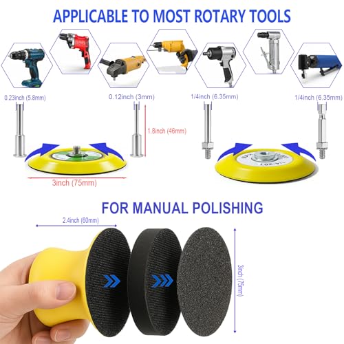 137Pcs 3 Inch Sanding Disc Polishing Kit, Headlight Restoration Kit - size: 3 Inch