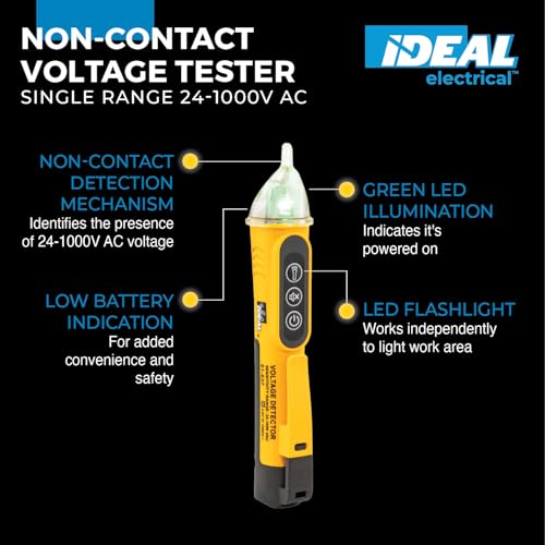 Ideal Electrical 61-637 Single Range 24 to 1000V AC NCVT w/Flashlight