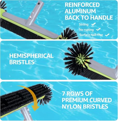 Sepetrel Pool Cleaning Kit with 10.5 FT Pole,Pool Maintenance Set - size: Aluminum Frame Rake With Pole