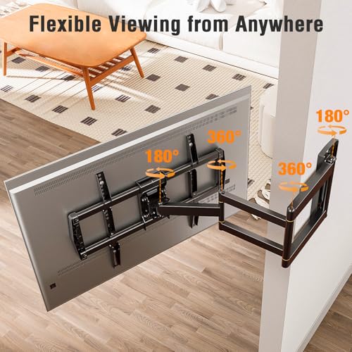 37.9" Long Arm TV Wall Mount for 42-75 Inch TV, Full Motion Swivel and Tilt - size: Indoor Arm: 37.9"