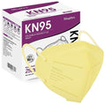 Miuphro KN95 Face Mask 25 Pack, 5-Layers Breathable KN95 Masks - color: Yellow