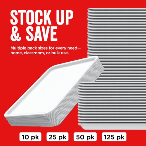 Hygloss White Foam Trays for Food & Crafts, 9 x 11 Inch, Pack of 125 - color: White, size: 9 x 11-Inch, style: 125 Pieces