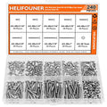 HELIFOUNER 240 Pieces #4-40 Phillips Pan Head Machine Screws Nuts Assortment Kit, Coarse Thread, Fully Machine Threaded, 304 Stainless Steel - size: #4-40, style: Phillips Pan Head