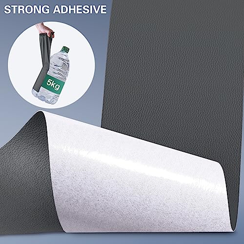 Leather Repair Tape, Self Adhesive Leather Repair Patch Kit Dark Grey - color: Dark Grey, size: 16x 63inch