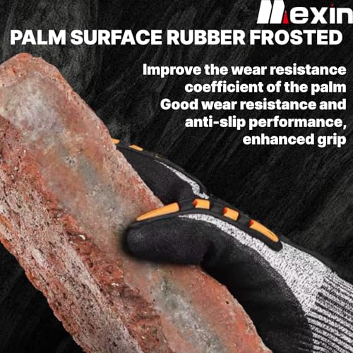 Tekware TPR Impact Work Gloves, Anti-Slip Grip, Adjustable Wrist for Construction, Mechanic and Outdoor Work - size: X-Large