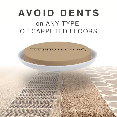 Furniture Sliders for Carpet X-PROTECTOR - 8 PCS 3 1/2" - size: 8 PCS 3.5", Beige & White