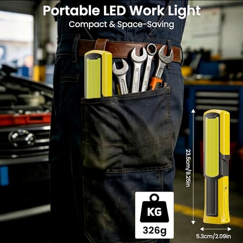 Magnetic Flashlight 6000mAh Rechargeable, LED Underhood Protable Work Light