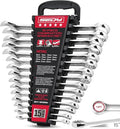 15-Piece Metric Combination Wrench Set, 8–22mm 12-Point Open End and Box End Wrench Kit with Organizer, Chrome Vanadium Steel Tools for Mechanics, Garages and Workshops - style: 15-Piece Combination (Metric)